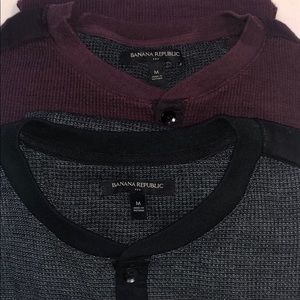 Banana republic men’s thermals (black, maroon)